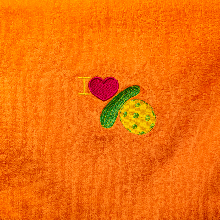 Pickleball Towel - I Love Pickleball - ICONS - Orange